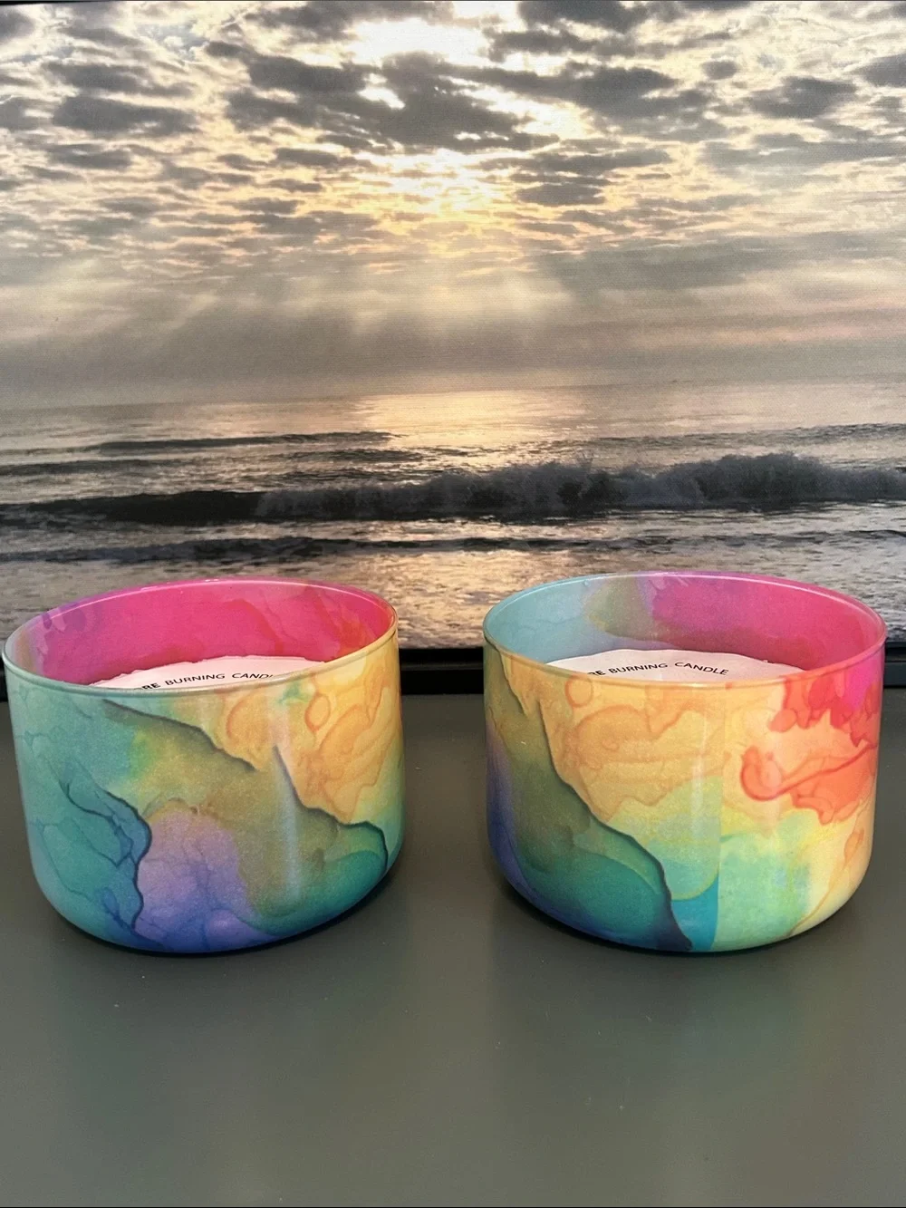 Glass candles. (2) New.